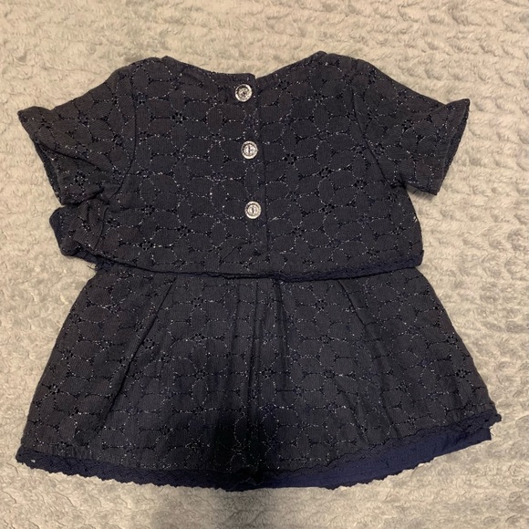 Navy Blue and Silver Layered Dress with Flowers from Cynthia Rowley in 12M - Picture 2 of 2